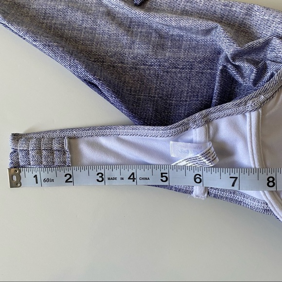 La Vie En Rose Aqua Swimsuit Bikini Top Denim Style Wrap Tie Size Small - Picture 5 of 11